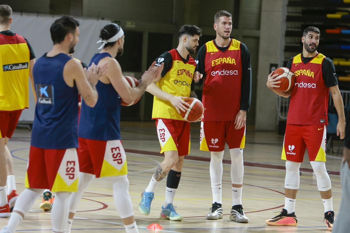 Entrenamiento de la selección española en Guadalajara, a la espera del partido ante Dinamarca del jueves 27