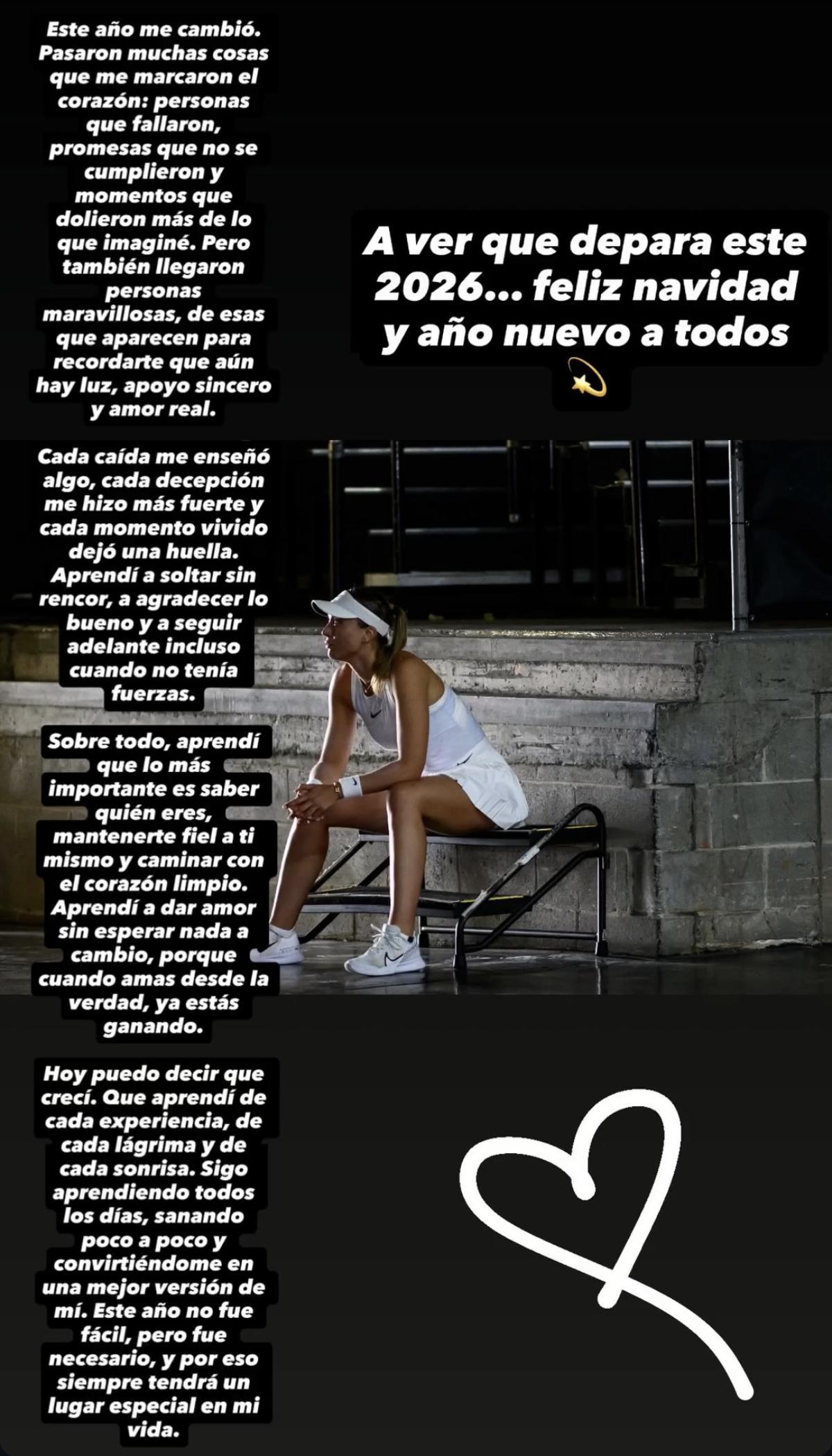 La historia de Instagram publicada por Paula Badosa