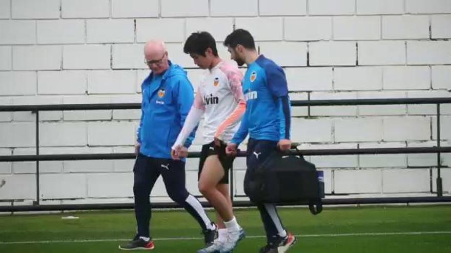 Lesión de Kang In Lee en el entrenamiento del Valencia CF