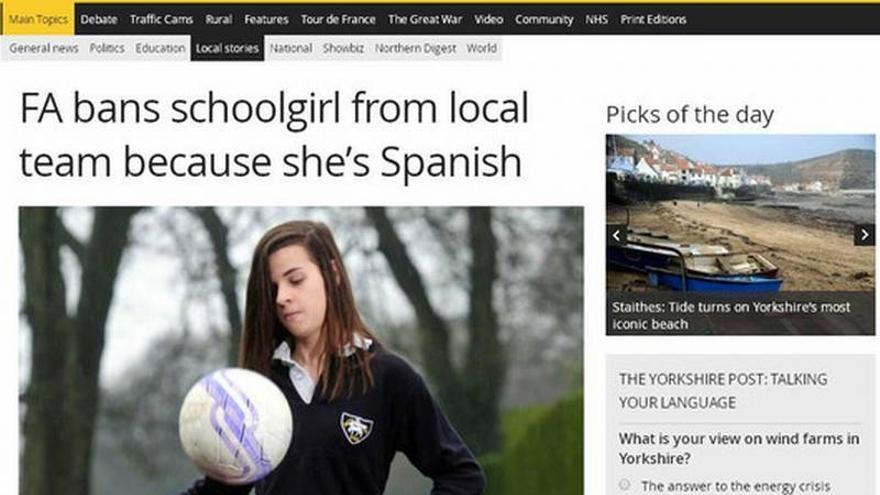 Una futbolista de 14 años no puede jugar en la liga británica por ser española