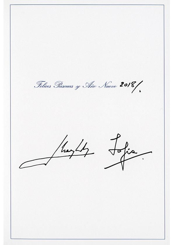 Felicitación de Navidad de los Reyes Juan Carlos y doña Sofía