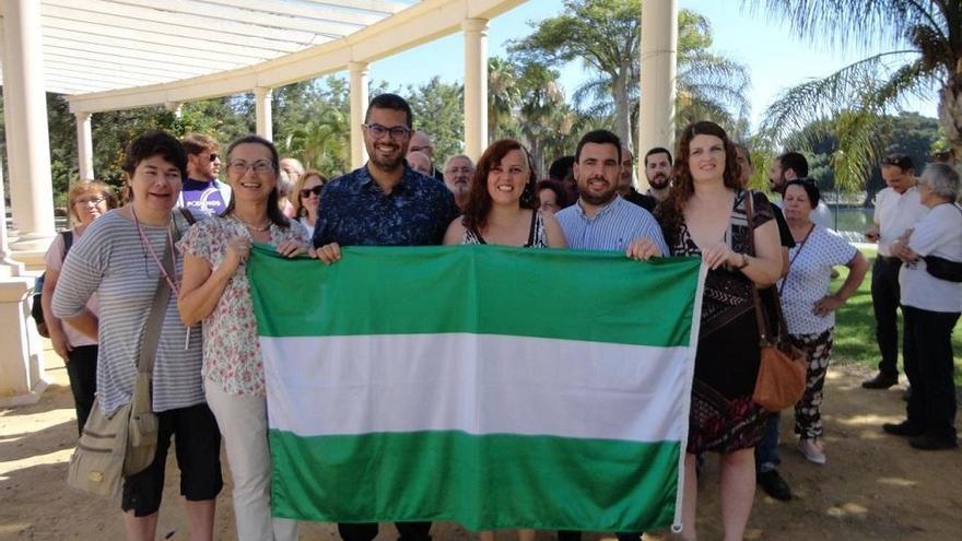 Presentación de la lista de Podemos, este viernes en el Parque Huelin.