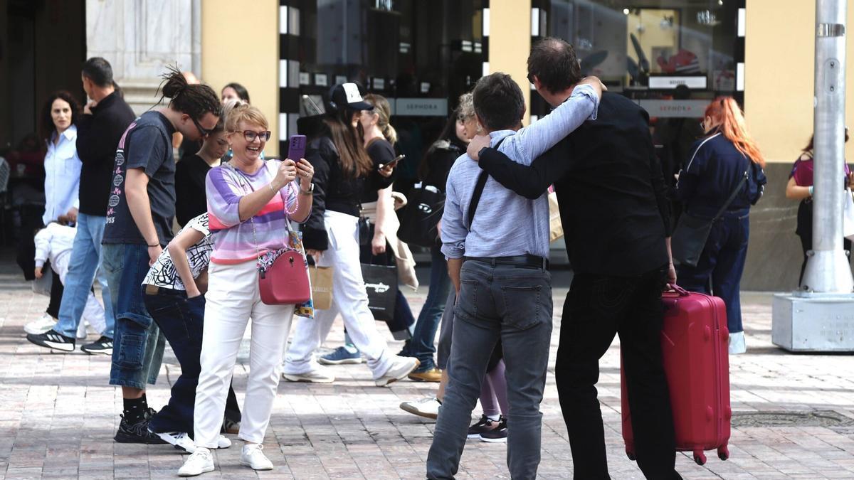 Turistas en el centro de Málaga.
