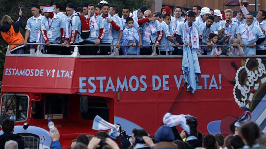 El Celta, celebrando la clasificación a Europa // R. GROBAS