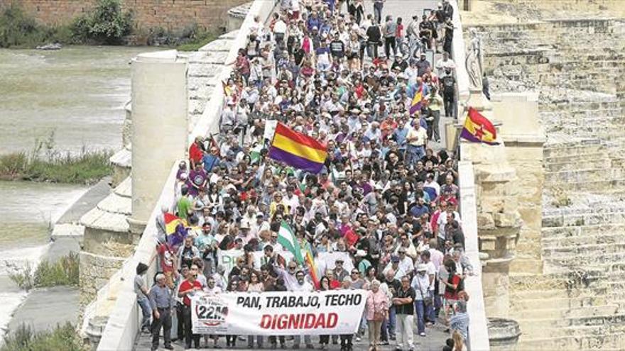 La Marcha de la Dignidad convoca  a unas 400 personas en Córdoba