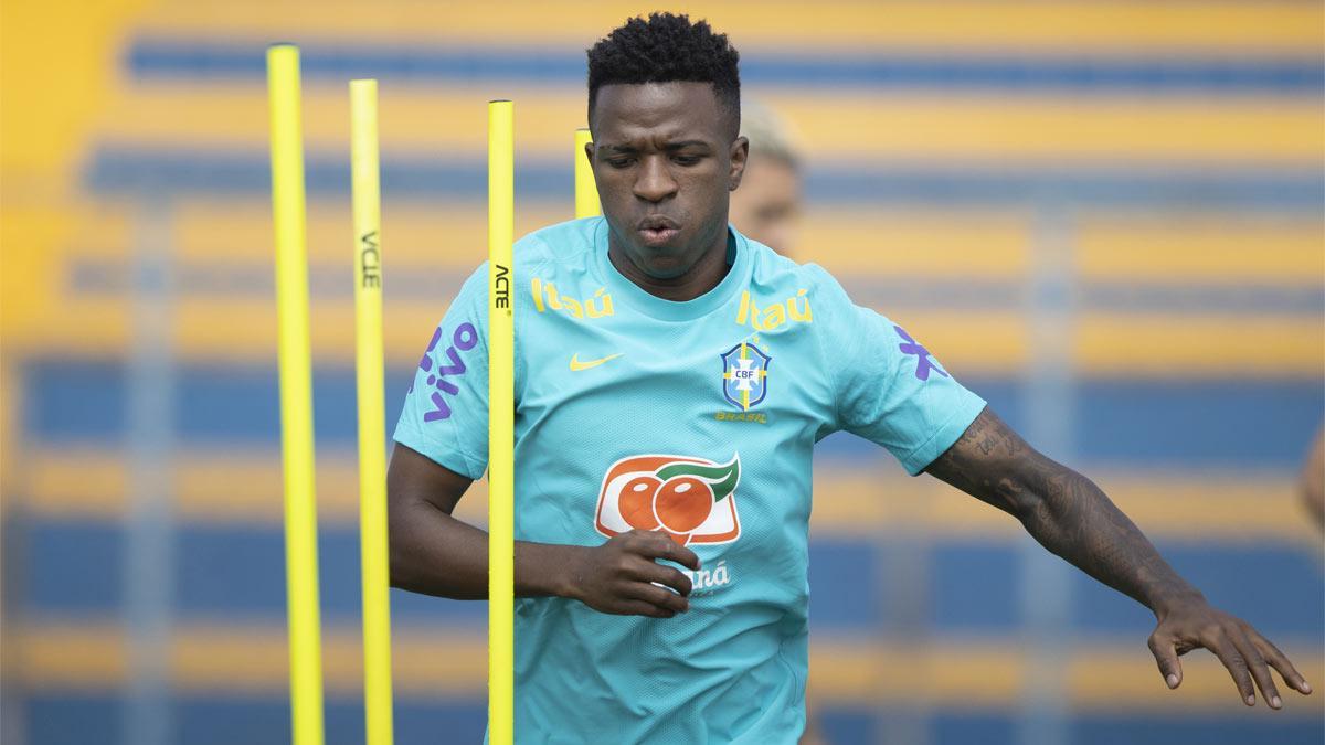 Entrenar es lo más hace Vinicius Jr. en la Seleçao