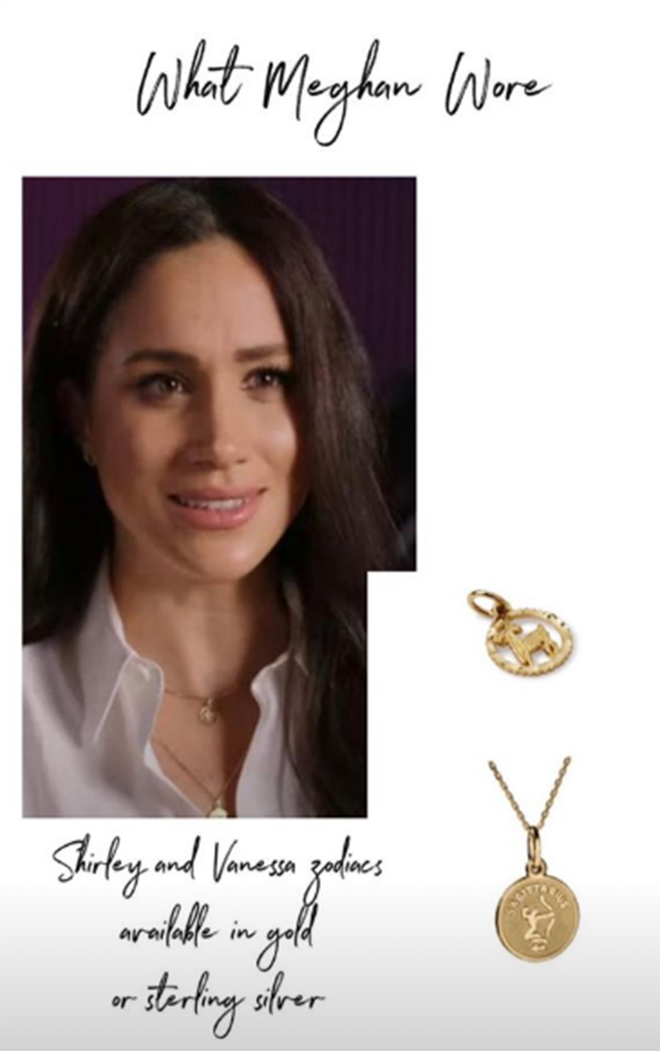 Meghan Markle con colgantes del signo del zodiaco