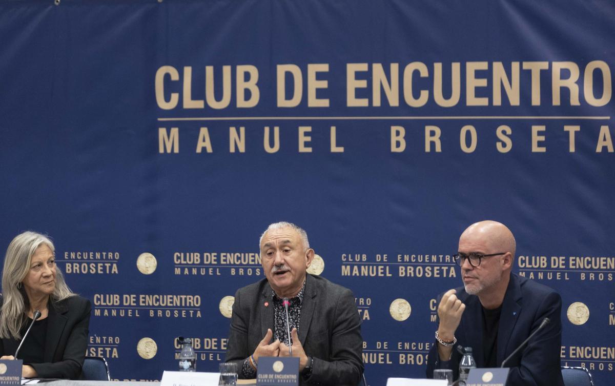 Unai Sordo y Pepe Álvarez en el Club de Encuentro Manuel Broseta