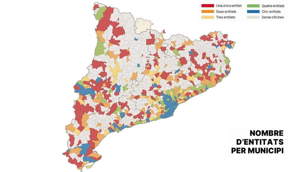 Gràfic del nombre d'entitats per municipi.