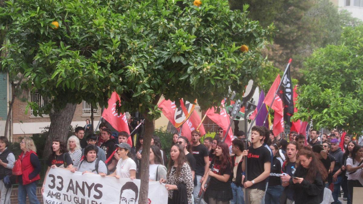 La cabeza de la marcha en honor de Guillem Agulló.