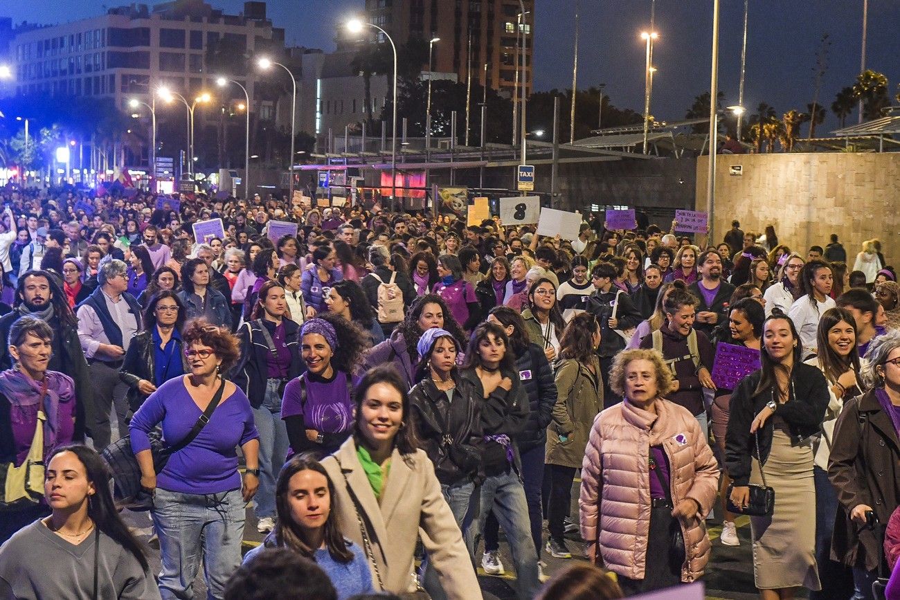 La manifestación del 8M en Las Palmas de Gran Canaria, en imágenes