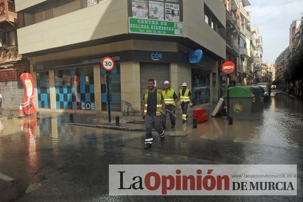 Inundación en el centro de Murcia