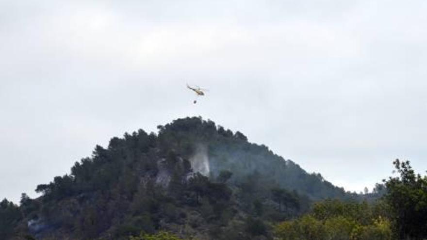 Fuego forestal en un pinar de Sant Llorenç