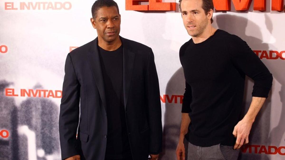 Denzel Washington y Ryan Reynolds, en Madrid.