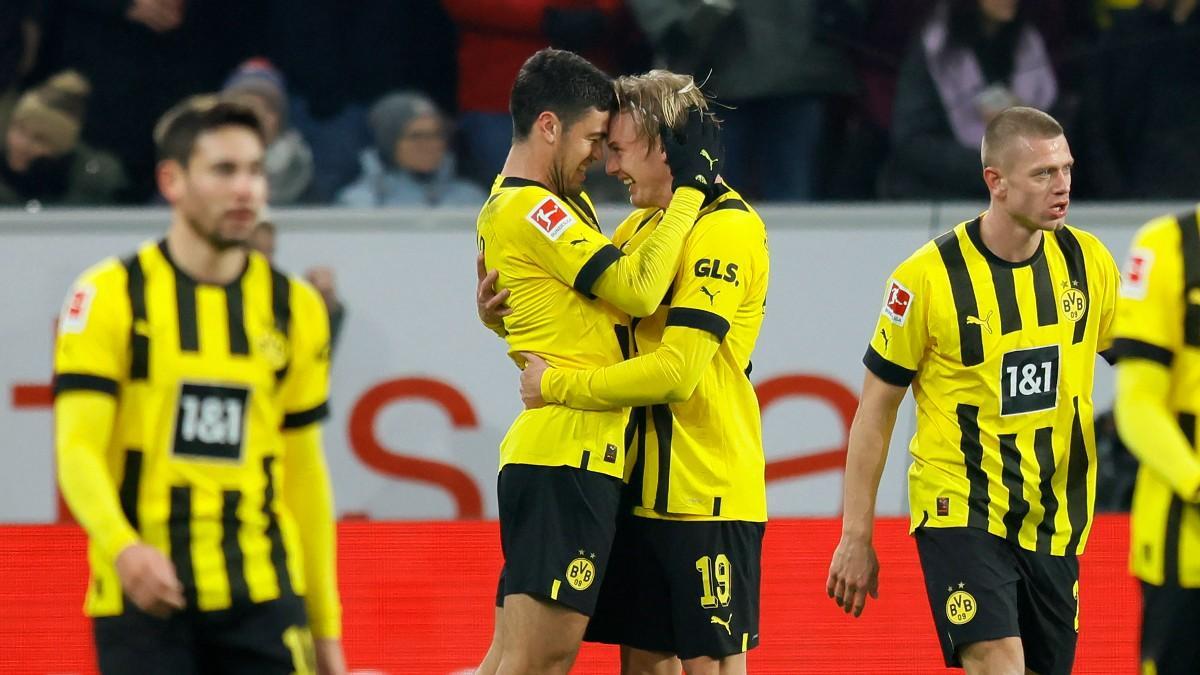 Giovanni Reyna celebra el gol de la victoria ante el Mainz