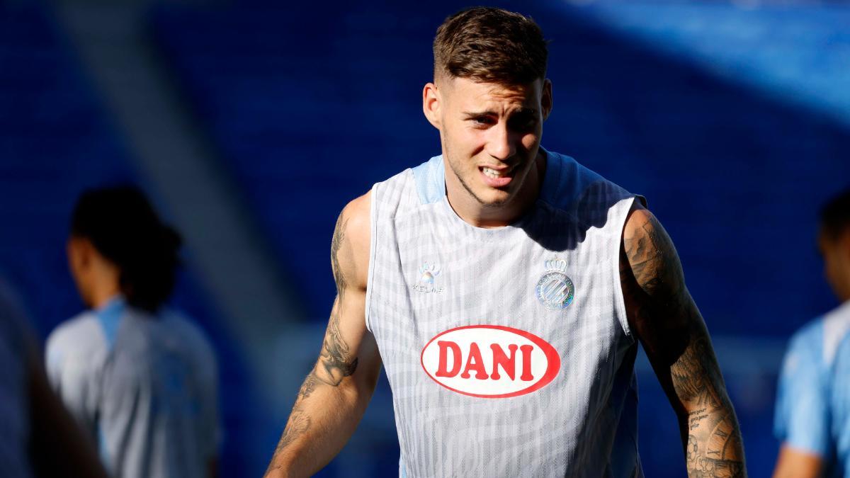 Roberto durante un entrenamiento