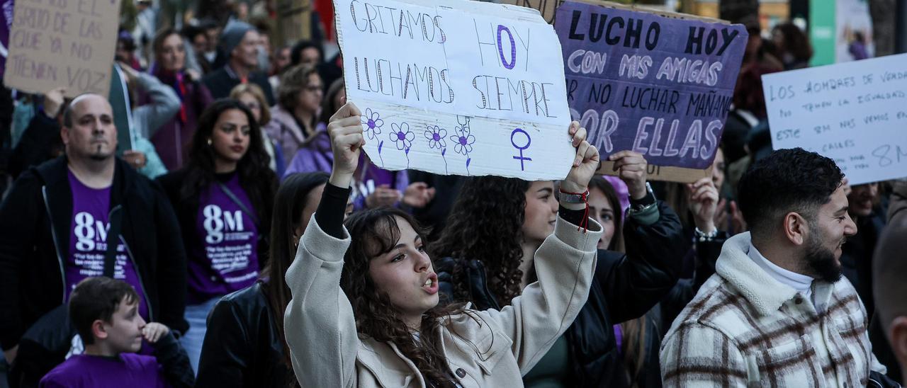 Manifestación feminista de este último 8M en Alicante.