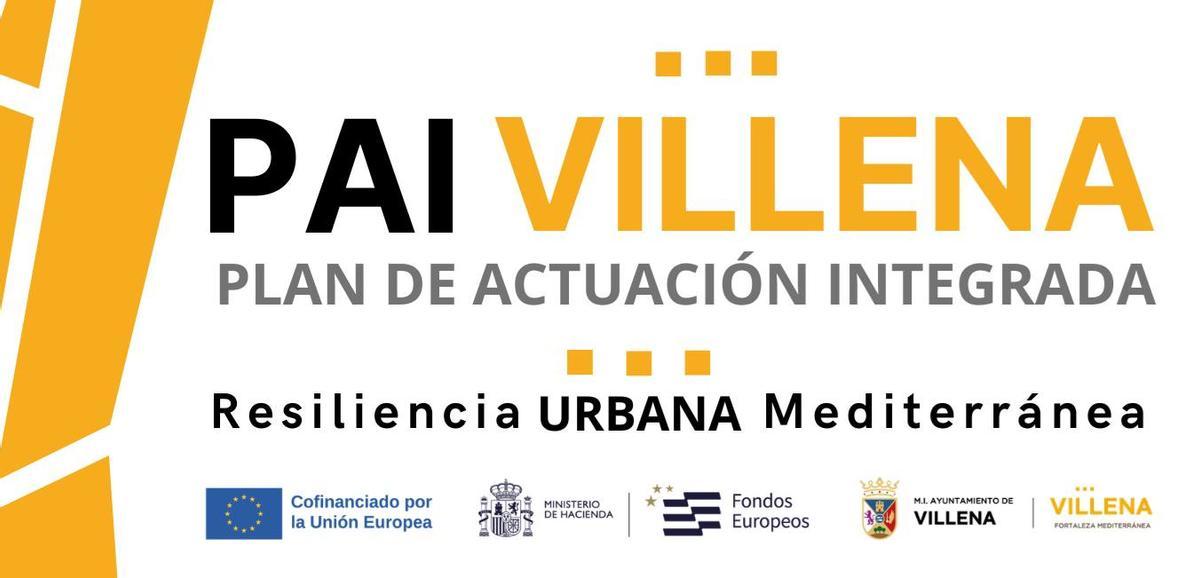 Cartel del plan que se financia con fondos europeos en Villena