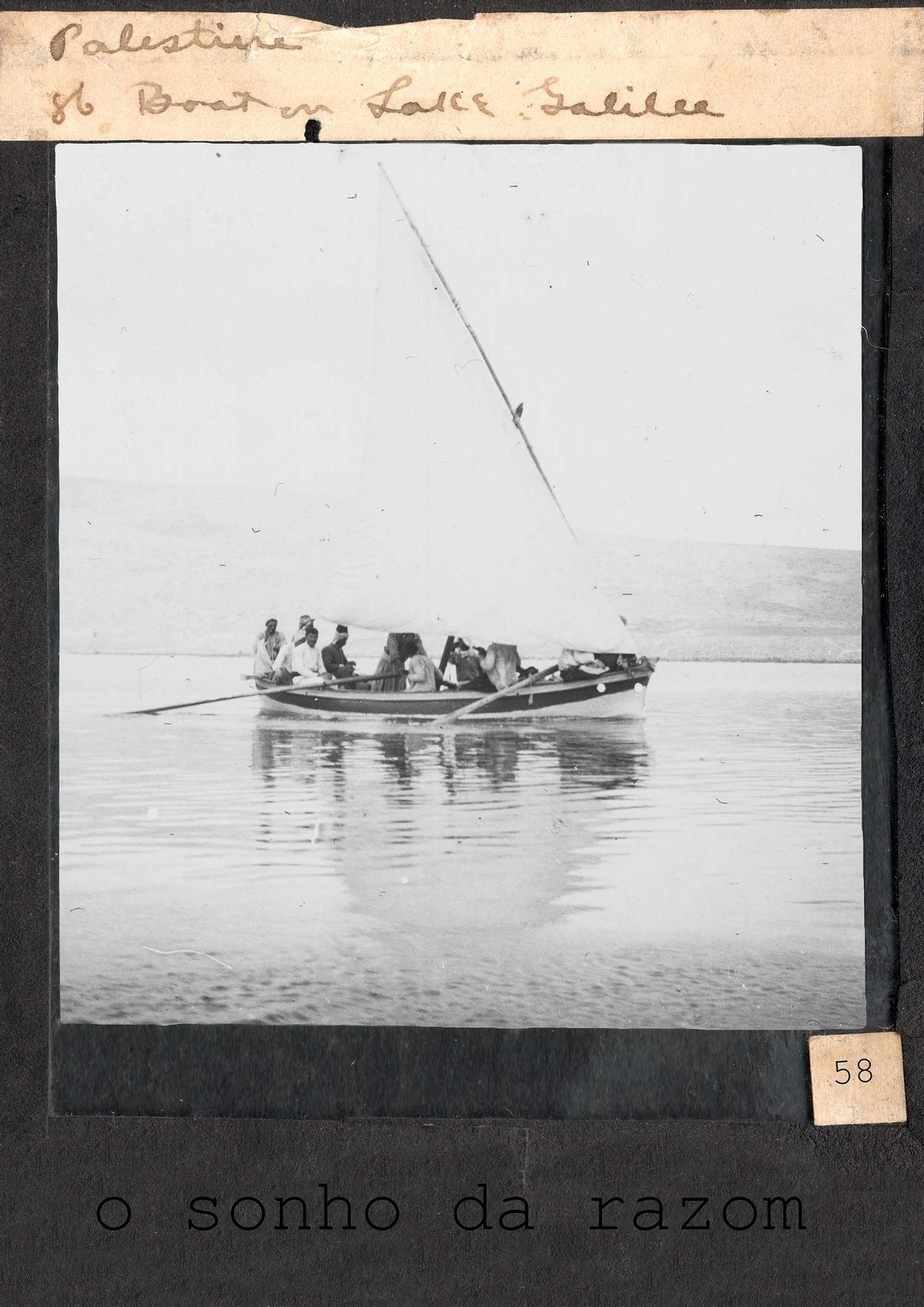 Foto de finais do século XIX de pescadores palestinos no Mar de Galilea.