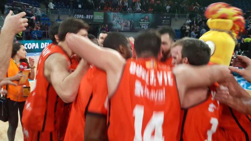 Así celebró el Valencia Basket su pase a la final de Copa