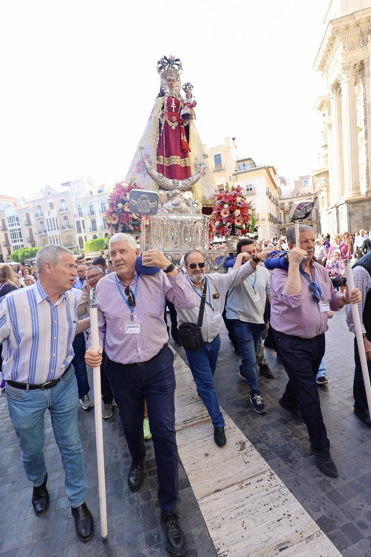 La Virgen de la Fuensanta, este lunes durante la peregrinación a Los Dolores