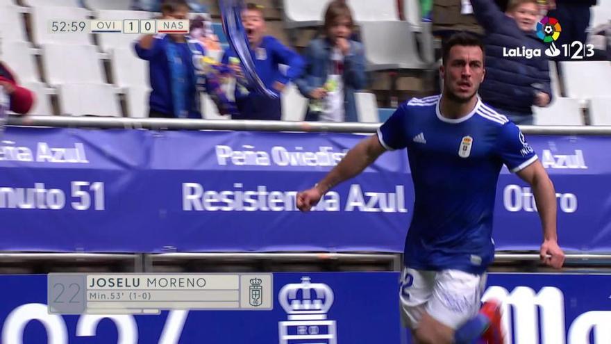 La Liga123: El gol de Joselu Moreno para el Real Oviedo ante el Nástic
