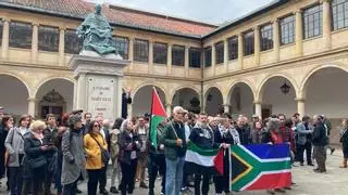 El apoyo a Palestina toma la sede de la Universidad de Oviedo ante "la reiterada vulneración de los derechos por parte del ejército israelí"