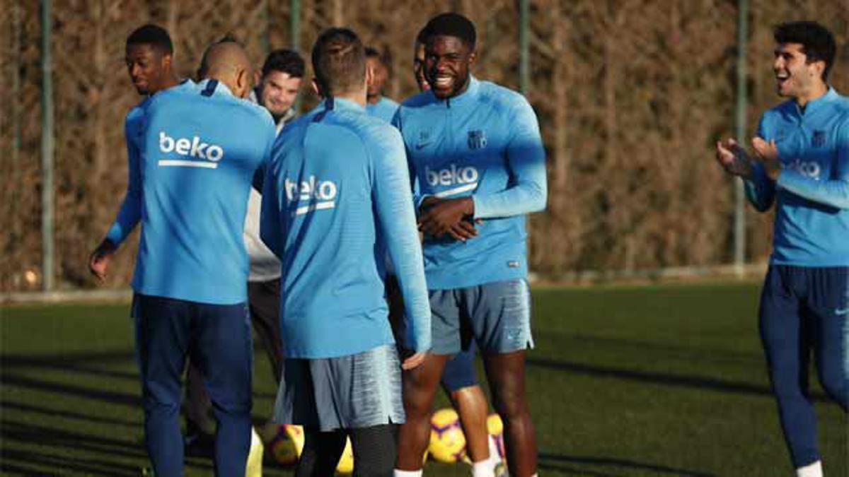 Umtiti vuelve a entrenarse con el grupo