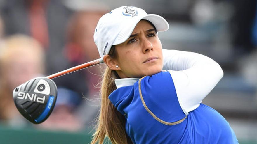 Azahara Muñoz, este domingo durante su partido de individuales.