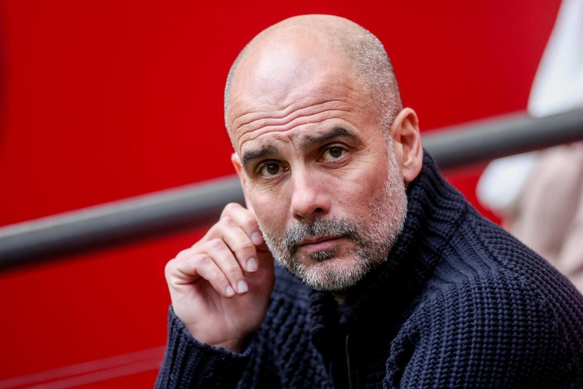 Guardiola, durante un partido del City