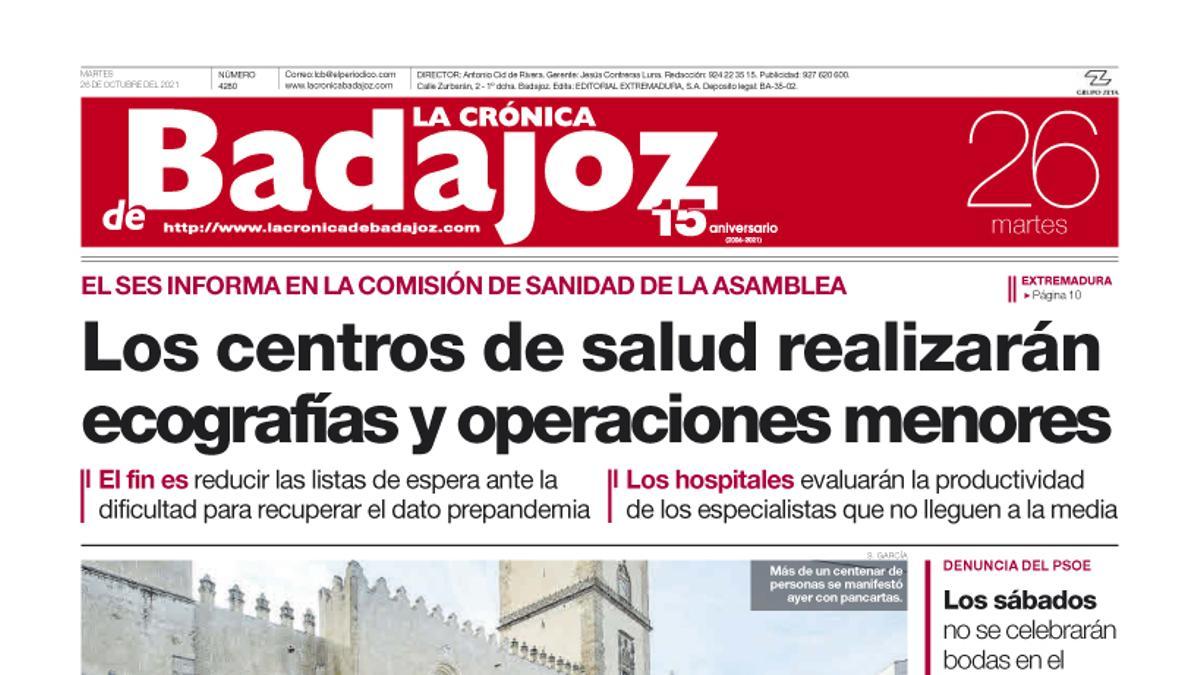 Consulta la portada correspondiente al día 26 de octubre del 2021