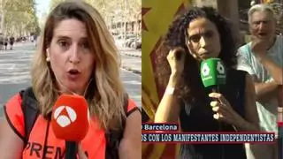 Los seguidores de Puigdemont increpan e insultan a los reporteros de Antena 3, laSexta y Telecinco