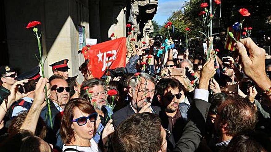 La protesta del 20 de setembre de 2017 a la seu del Departament d&#039;Economia.