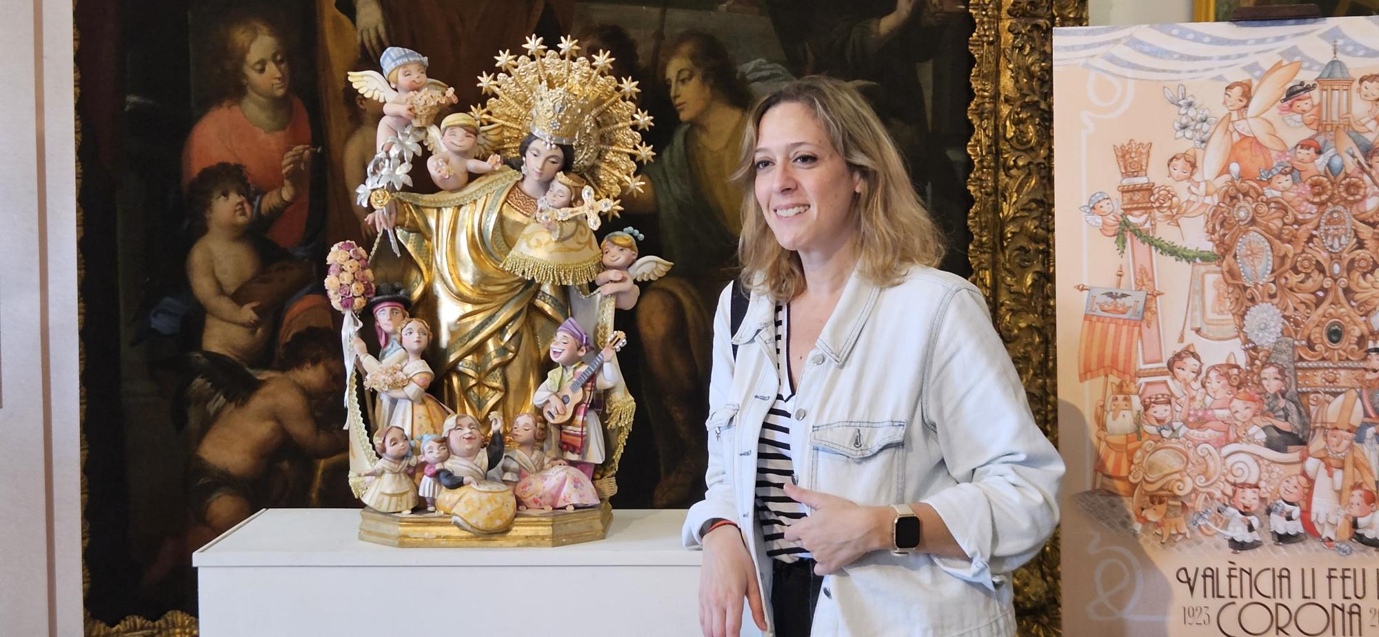 La falla Reina-Paz entrega del "ninot" de la Virgen al Museo de la Basílica