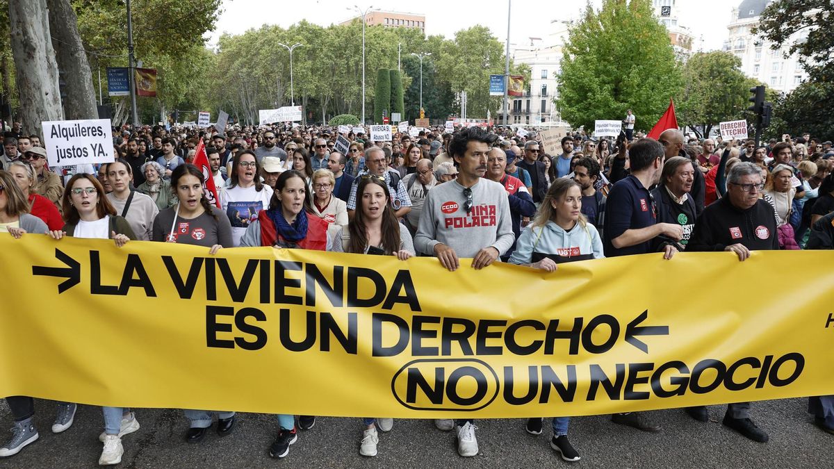 Manifestación multitudinaria en Madrid por el derecho a la vivienda