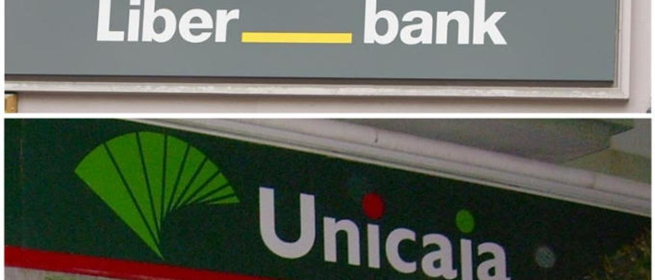Logos de Unicaja y Liberbank
