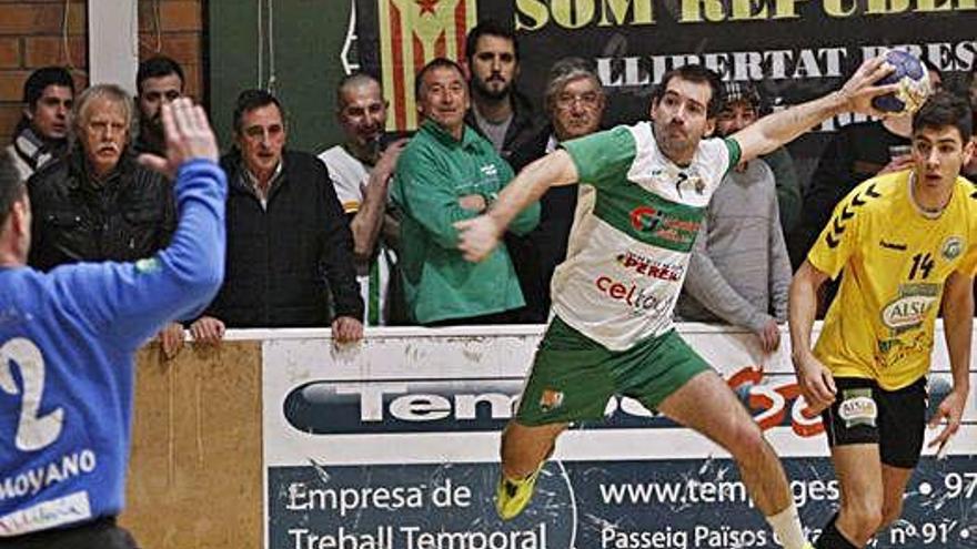 Marc Combis, en el partit contra l&#039;Antequera al pavelló Blanc i Verd.