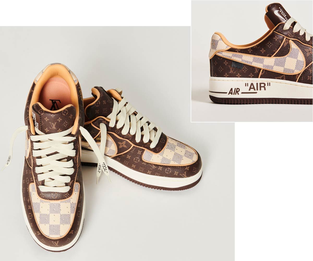 Detalle de las zapatillas 'Air Force 1' en colaboración de Nike y Louis Vuitton