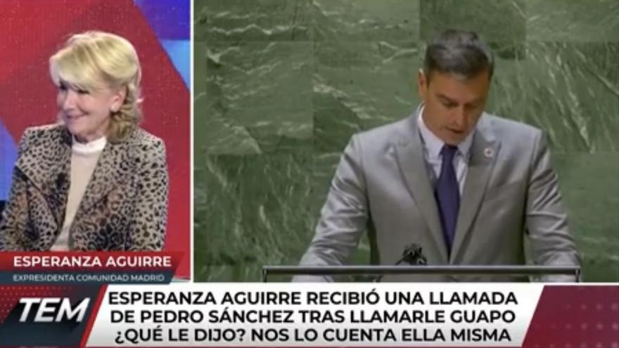Esperanza Aguirre confiesa que Pedro Sánchez se molestó cuando le dijo &quot;guapo&quot;: &quot;No me ha vuelto a llamar&quot;