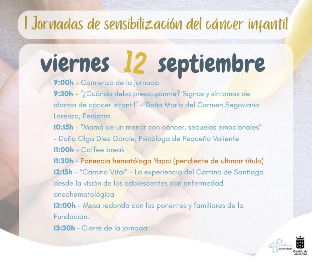 Programa de la I Jornada de Sensibilización del Cáncer Infantil