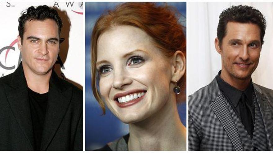 Joaquin Phoenix, Jessica Chastain y Matthew McConaughey.