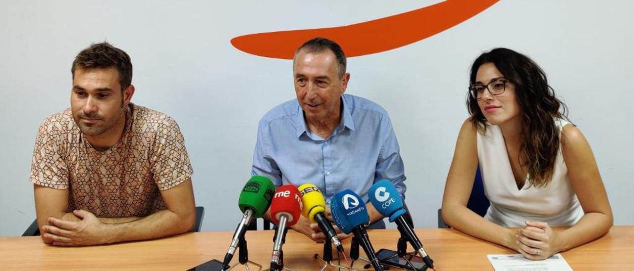 Gerard Fullana, Joan Baldoví y Aitana Mas, ayer en Alicante.