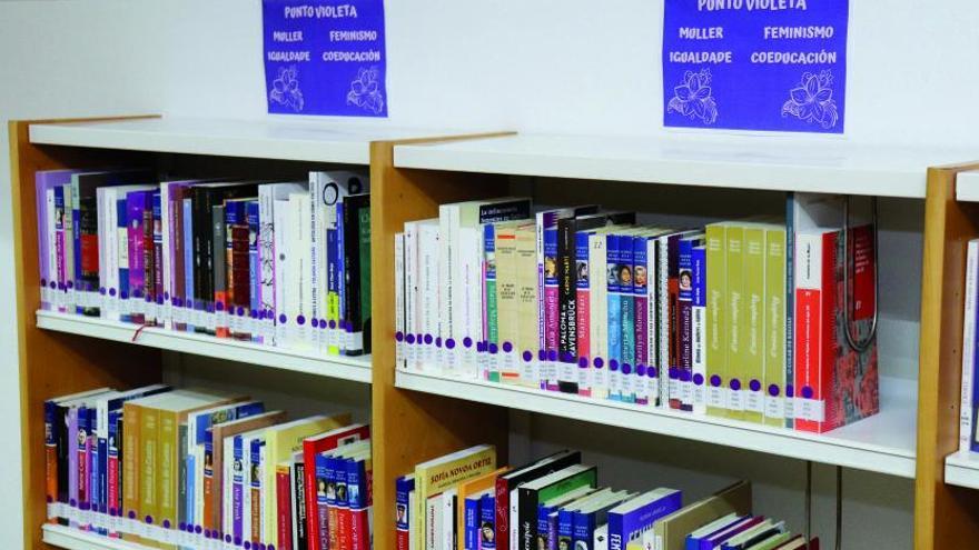 La nueva sección feminista estrenada en la biblioteca de A Guarda. | // FDV