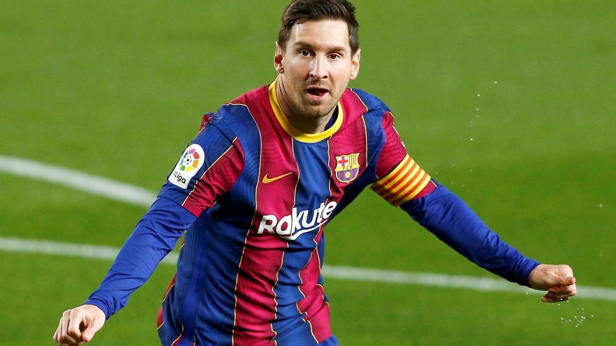 Lionel Messi celebra un gol durante su etapa en el Barça.