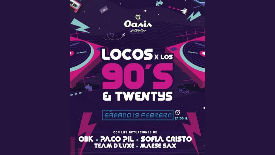 &#039;Locos x los 90s &amp; Twentys&#039;: la Sala Oasis de Zaragoza acoge el sábado una fiesta &#039;remember&#039;