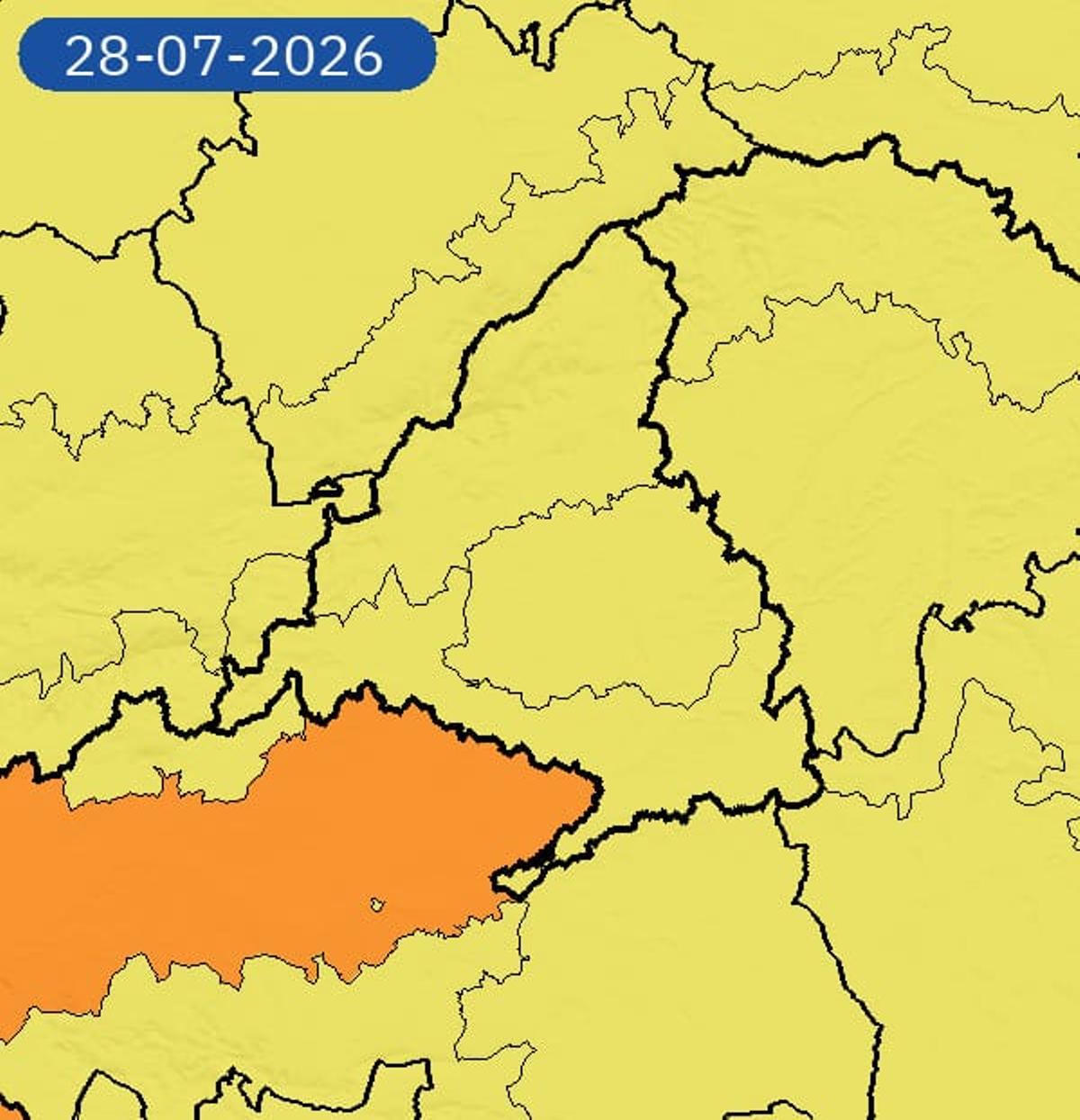 La Aemet ya ha activado el aviso amarillo en toda la Comunidad de Madrid de cara a la jornada de mañana