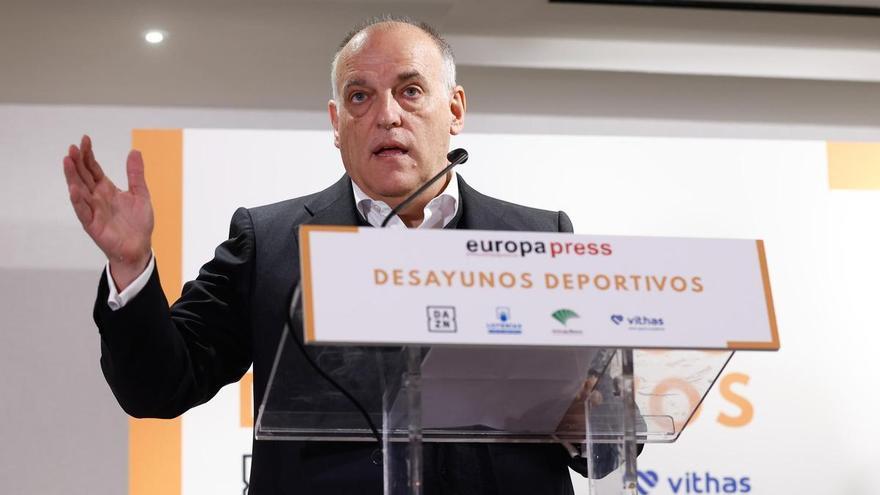 Tebas alerta de un aumento de piratería en el fútbol y pide al Gobierno que actúe