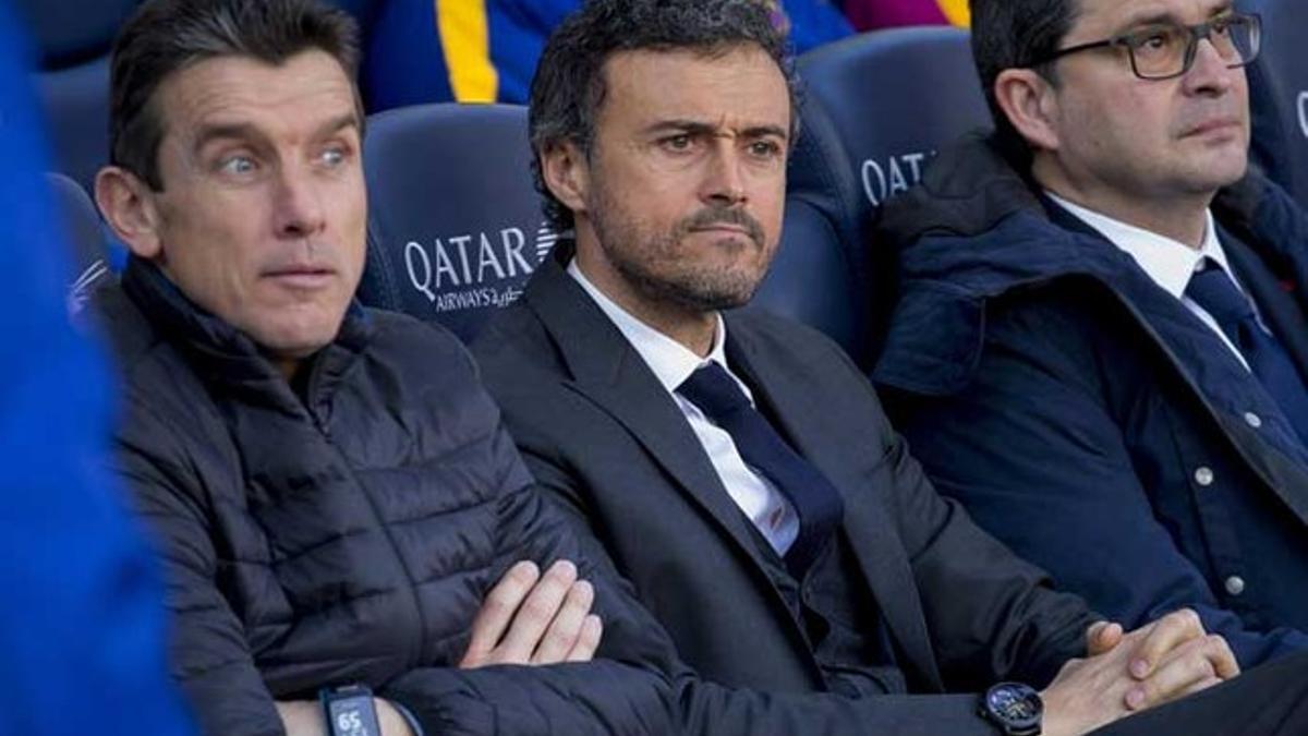 Luis Enrique, en el banquillo del Camp Nou