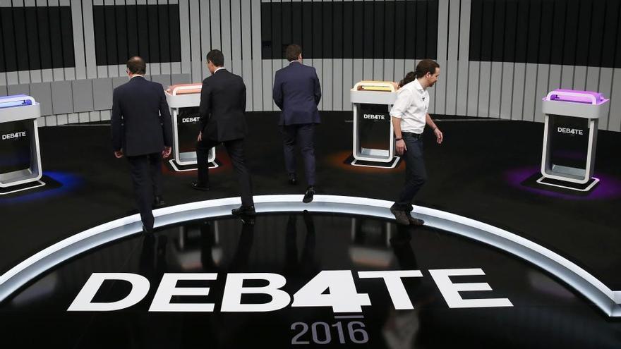 Debate celebrado en 2016 entre Mariano Rajoy, Pedro Sánchez, Albert Rivera y Pablo Iglesias
