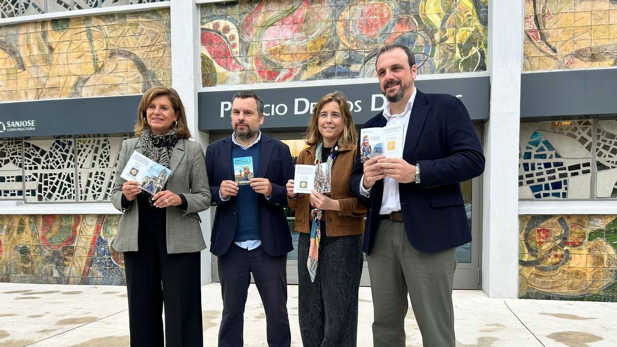 Conchita Méndez, Fernando García, Nuria Meana y Pelayo Coyantes, en la presentación del evento en el Palacio de los Deportes